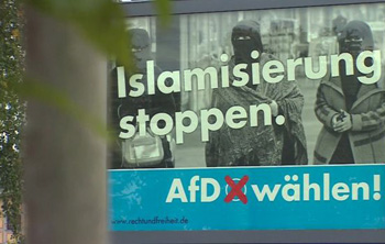AFD posters against the islamization of europe