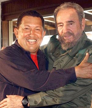 Chavez and Castro embrace