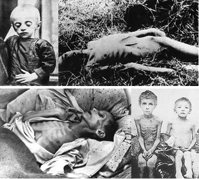 Victims of the mass Ukrainian starvation known as the holodomor