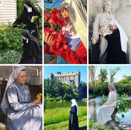 Media nuns showing off piety and beauty