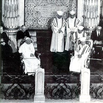 John Paul II is the first Pope to visit a synogogue