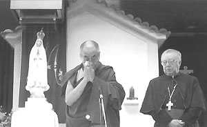 Dalai Lama at Fatima with Bishop of Leira