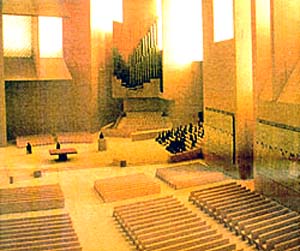 Model of the interior of Mahoney's cathedral