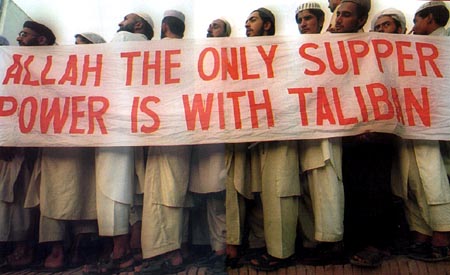 Muslims show their support for the Taliban