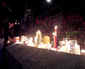 A candlelight vigil honoring the victims
