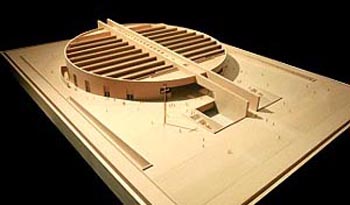 A model of the interfaith building to be constructed at fatima