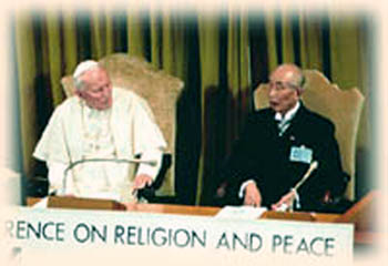 wcrp assembly, Mikkyo Niwano welcomes John Paul II