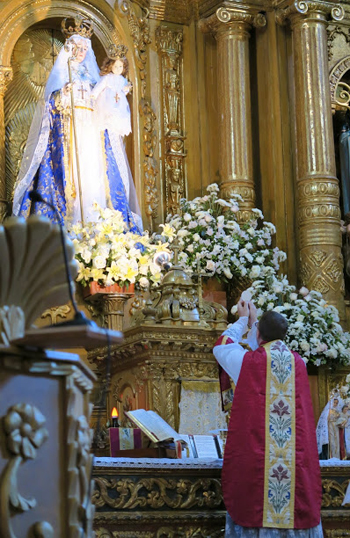 Our Lady of Good Success over the altar