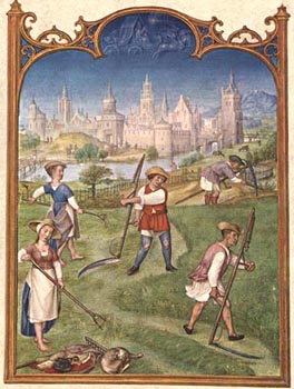 Peasants working at the fief