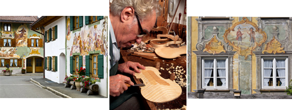 Fresco-painted houses, violin maker, Mittenwald