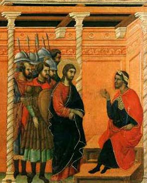 Christ before Pilate - Duccio di Buoninsegna