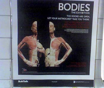 A poster advertising for the Body Works Exhibit