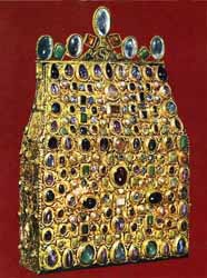 A Carolingean Reliquary studded with jewels