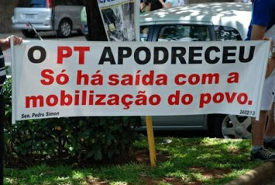 anti workers party signs in Brazil