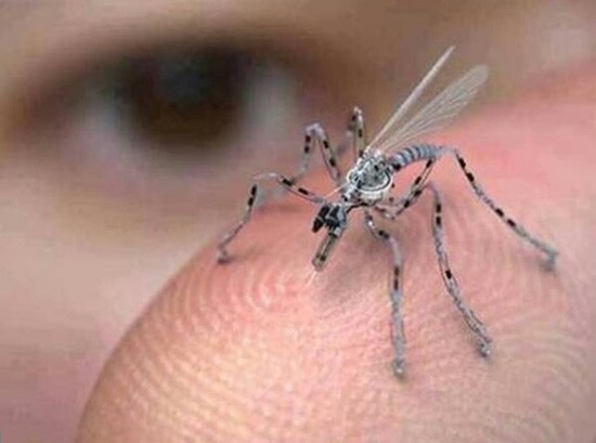A photo of a tiny robotic mosquito