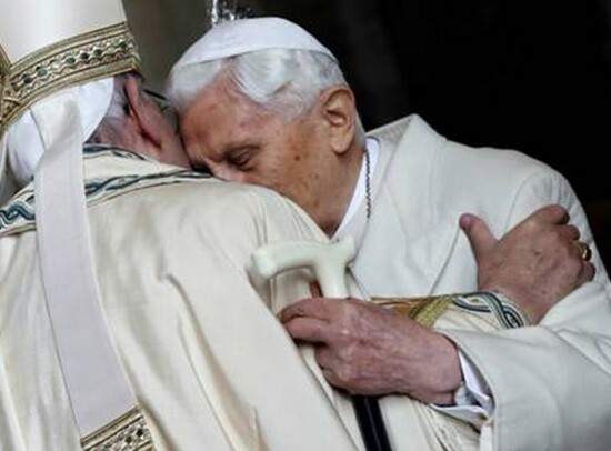 Popes embracing