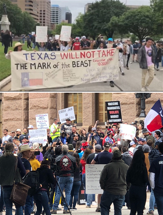 Texas protests against virus