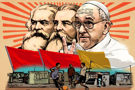Communist panel with Pope Francis