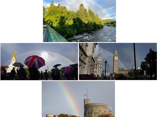 Rainbows at the Queen's death