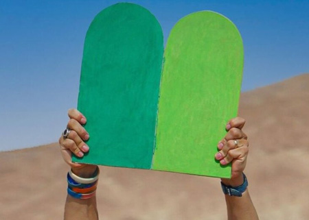 New Ten Commandments: a blank green slate