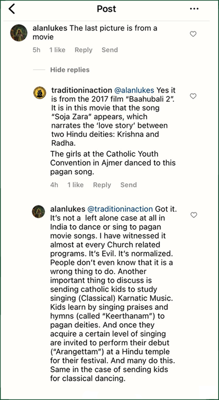 Syncretism Instagam comment 1