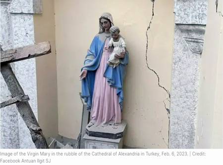 Virgin Mary statue untouched by deadly earthquake in Turkey
