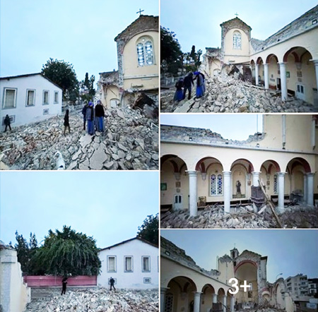 Damage to cathedral in Turkey after major earthquake
