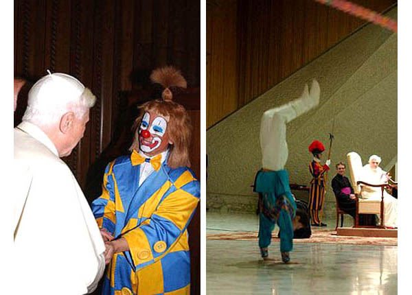Clowns performing for Benedict XVI