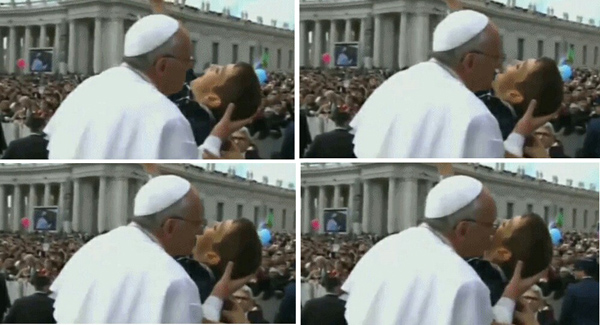 Pope Francis kissing boy 01