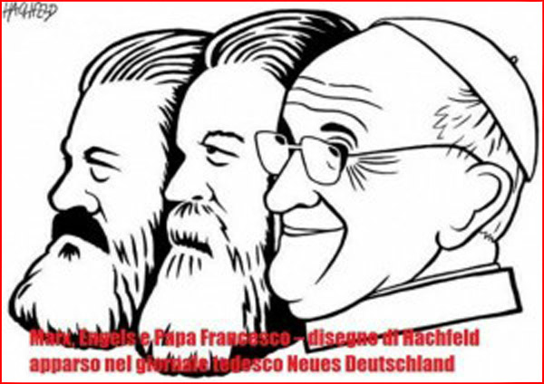 Pope Francis pictured as communist