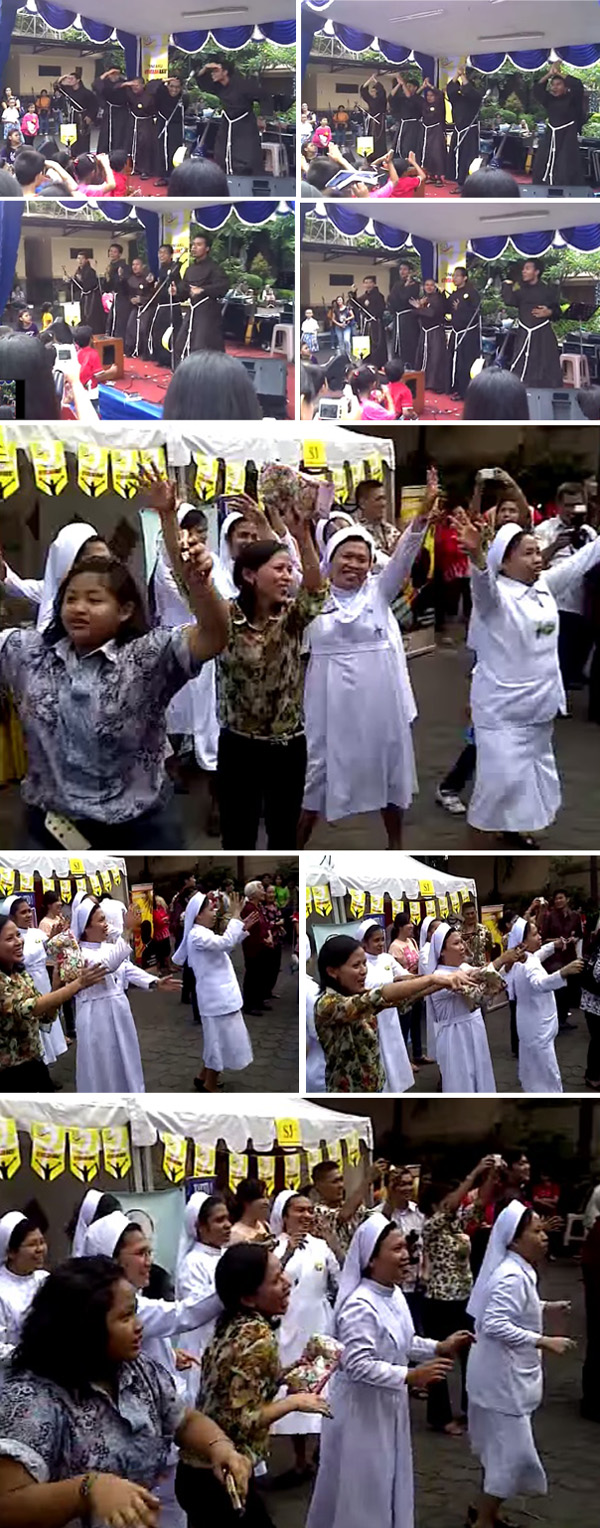 Franciscans dande with niuns in Jakarta 2