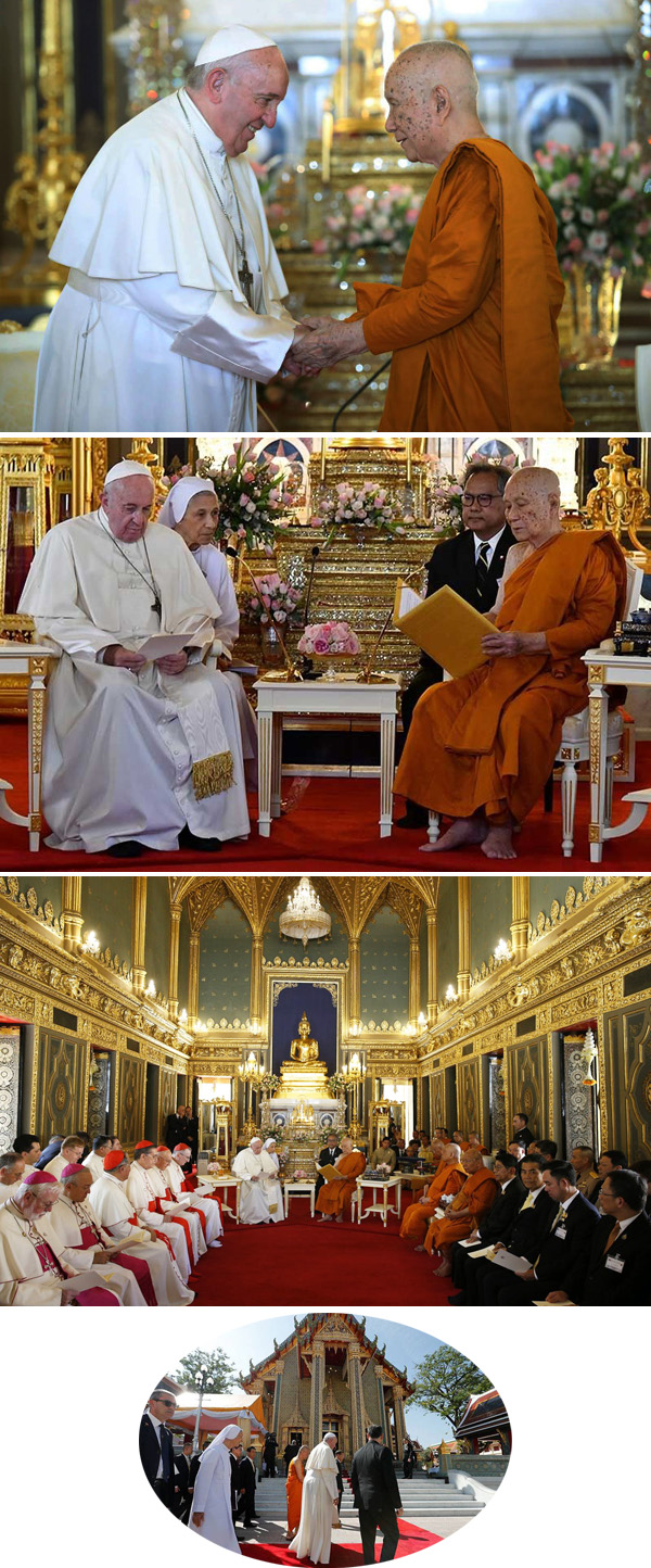 Francis visits Buddhist temple in Thailand 2