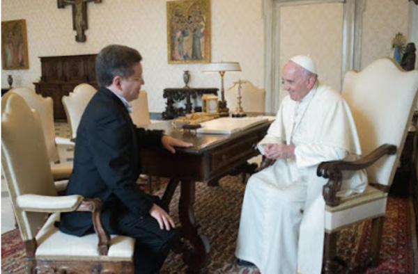 JUlio Cesar Caballero with Pope Francis