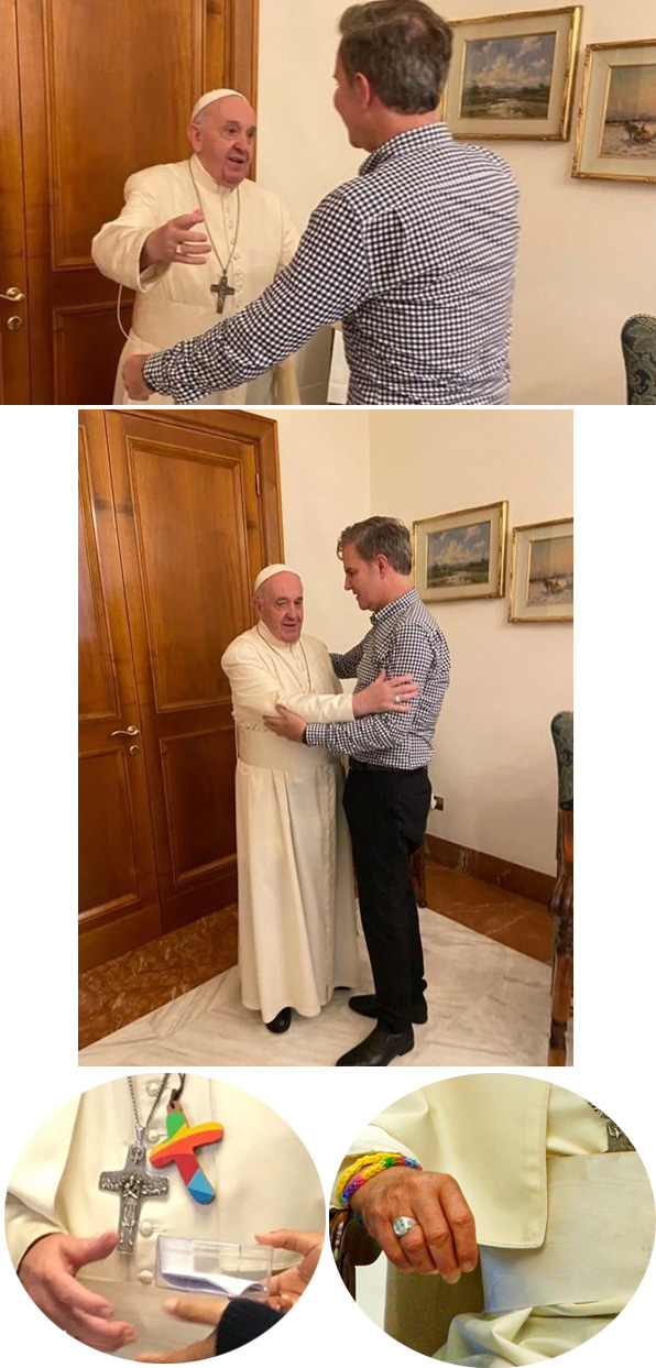 Francis embraces homosexual at the Vatican