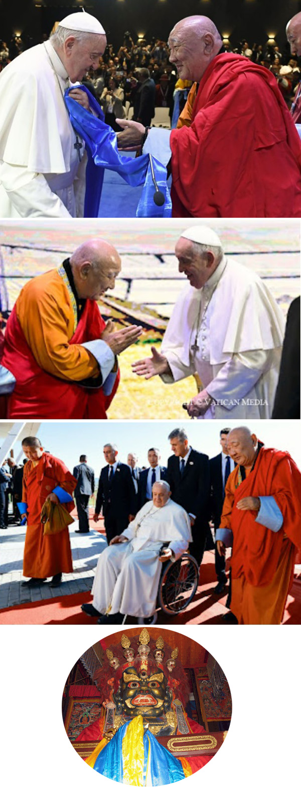 Francis with Buddhists in Mongolia 2