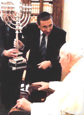 John Paul II is rewarded with a menorah