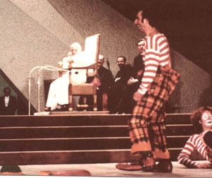 Clowns performing for John Paul II