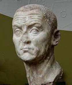 A bust of emperor Diocletian
