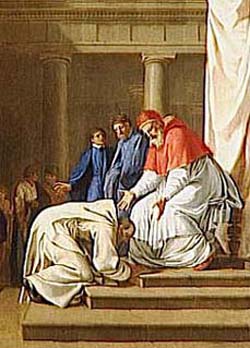St. Bruno paying homage to the Pope