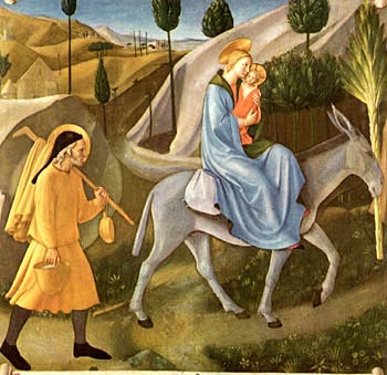 The Holy Family on the flight into Egypt