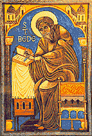 Saint Bede writing