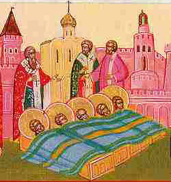 St Eugenius of Carthage burying martyrs
