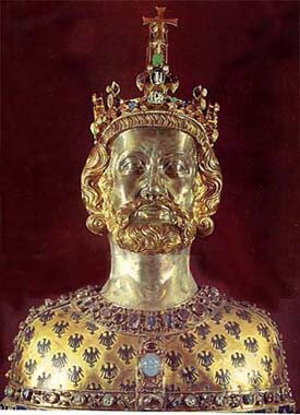 A bust of Emperor Charlemagne