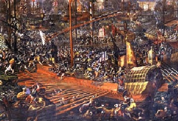 A detail from a painting of the battle of Lepanto