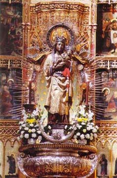 A statue of Our Lady of Almudena