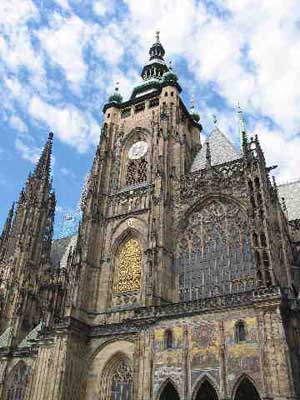 Facade of the St. Vitus Cathedral, Prague