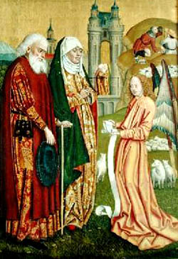 St Anne and St Joachim receiving a message from an Angel