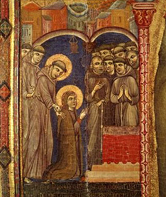 St. Clare received by St. Francis