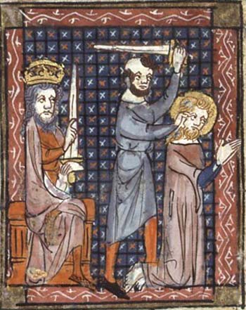 Pope St. Marcellinus being beheaded