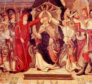The coronation of pope Celestine V